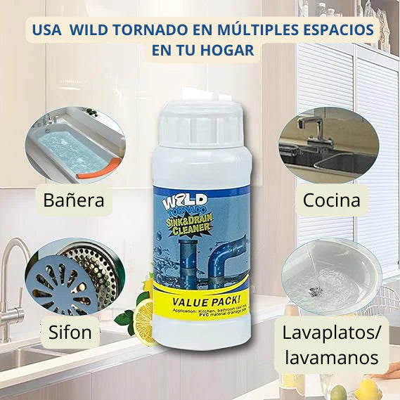 Wild Tornado Polvo Destapador de Tuberías